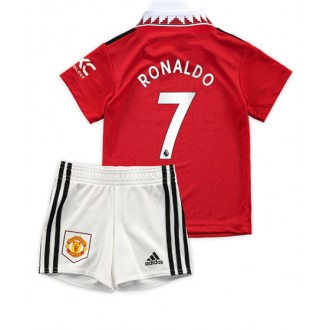 Manchester United Cristiano Ronaldo #7 Hemmaställ Barn 2022-23 Korta ärmar (+ Korta byxor)
